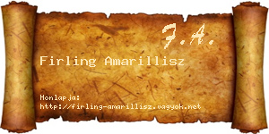 Firling Amarillisz névjegykártya